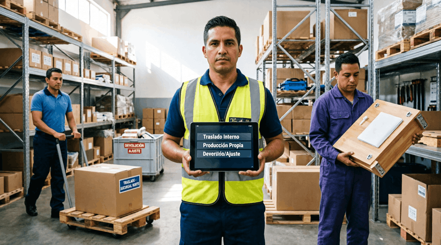Tipos de entradas de inventario