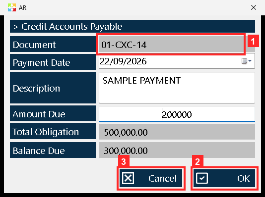 The payment is registered with the «OK» button of the dialog. When accepted, the program adds the amount to the account and leaves the movement in the cash box (an entry when…
