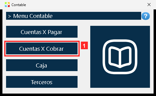 Al pulsar «Contable» se abre el menú contable. «Cuentas X Cobrar» es la opción de las cuentas por cobrar; al lado está la de la otra cartera, así que conviene fijarse bien en cuál…