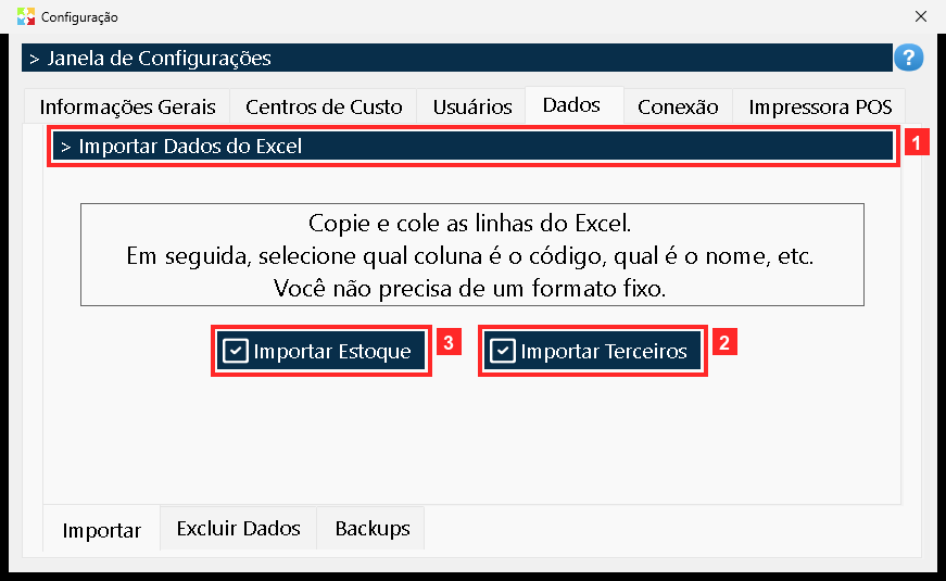 A aba «Dados» tem dentro três abas. A primeira é «Importar»: serve para carregar listas do Excel (copiam-se as linhas e colam-se; cada coluna é atribuída depois, por isso não…