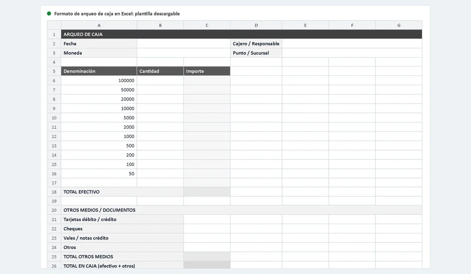 Modelo de fechamento de caixa no Excel: download grátis