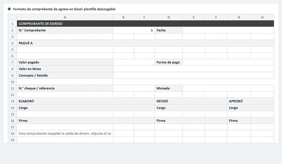 Modelo de comprovante de pagamento no Excel: download grátis