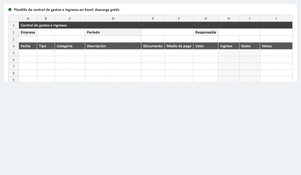 Modelo de controle de despesas e receitas no Excel: download grátis