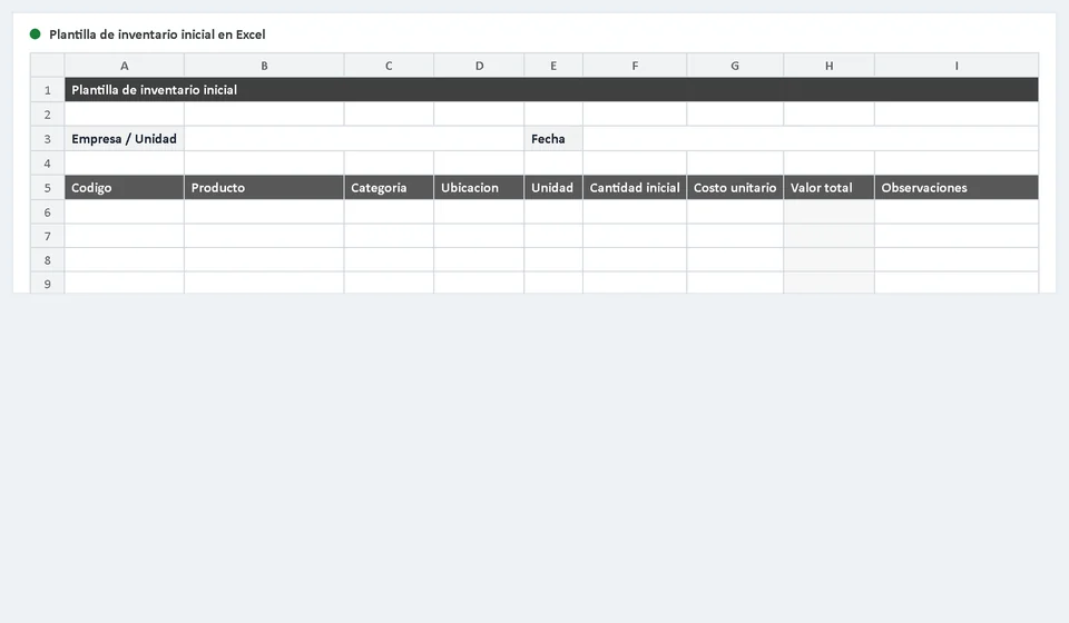 Kit de início do inventário no Excel: 3 modelos para download